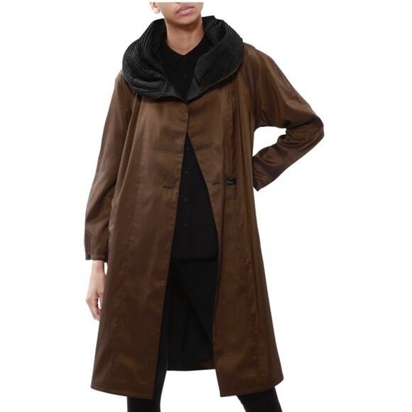 Mycra Pac Donatella Reversible Rain Jacket Parka Bronze Black Short 38" 1 S/M - Picture 1 of 10